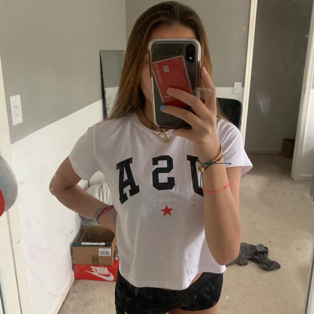 usa cropped tshirt